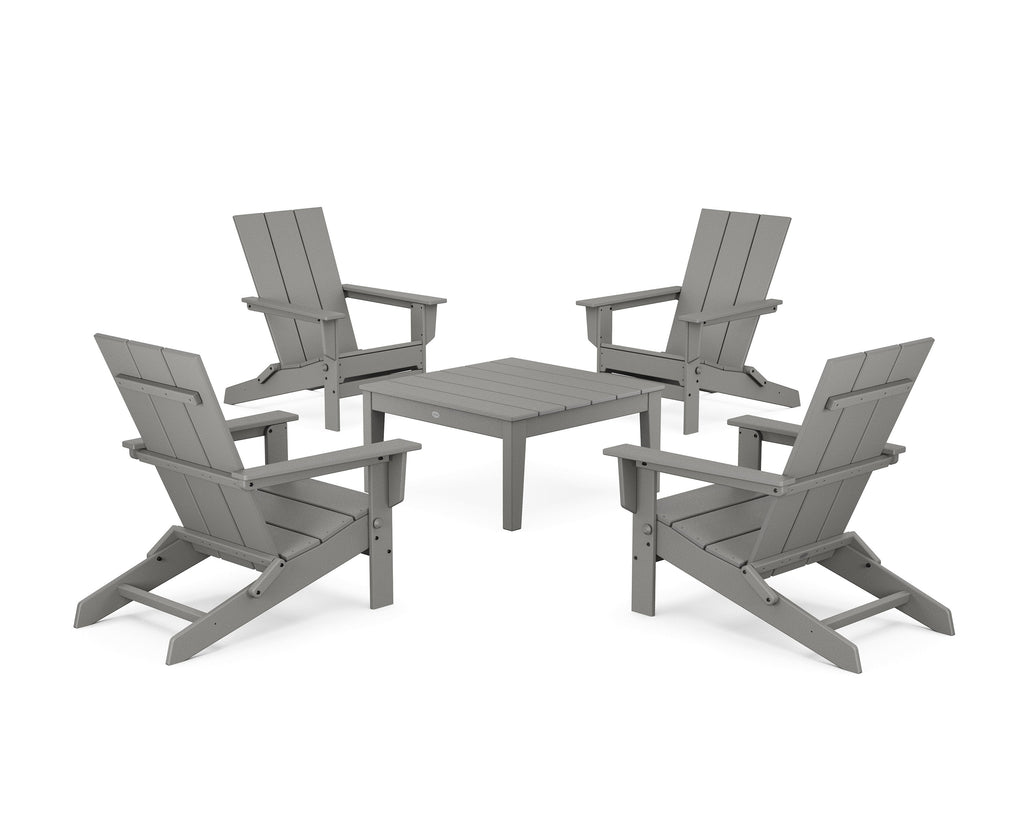 5-Piece Modern Studio Folding Adirondack Chair Conversation Group