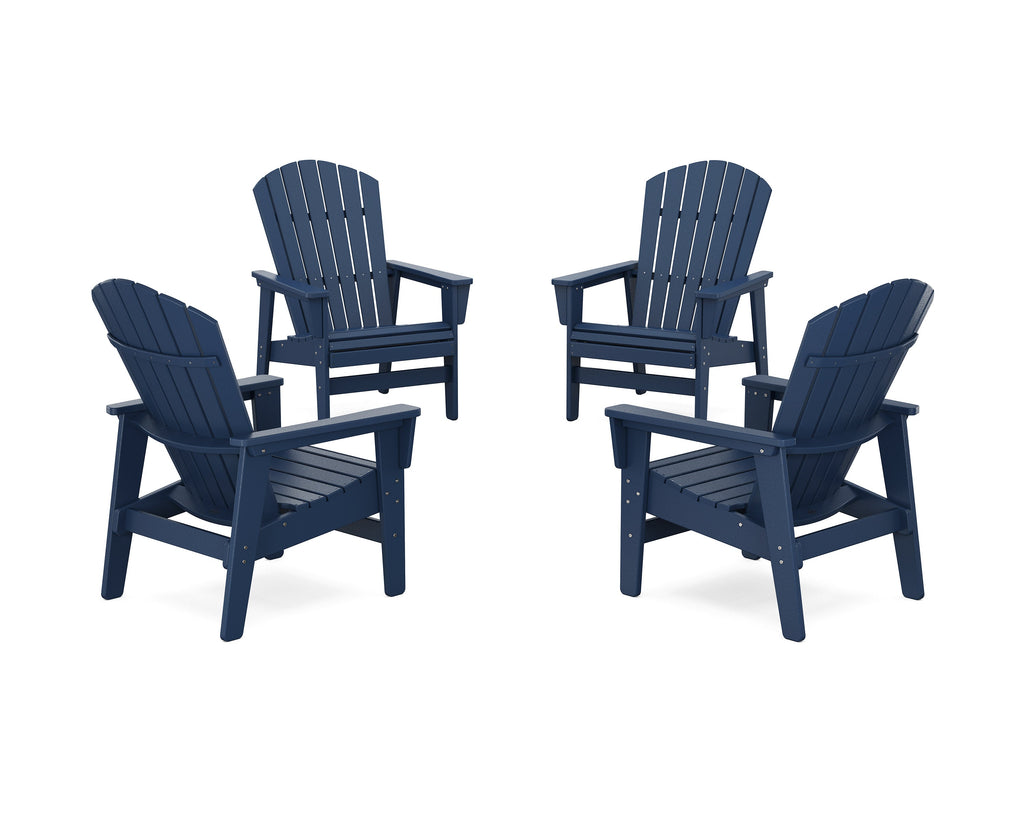 4-Piece Nautical Grand Upright Adirondack Chair Conversation Set