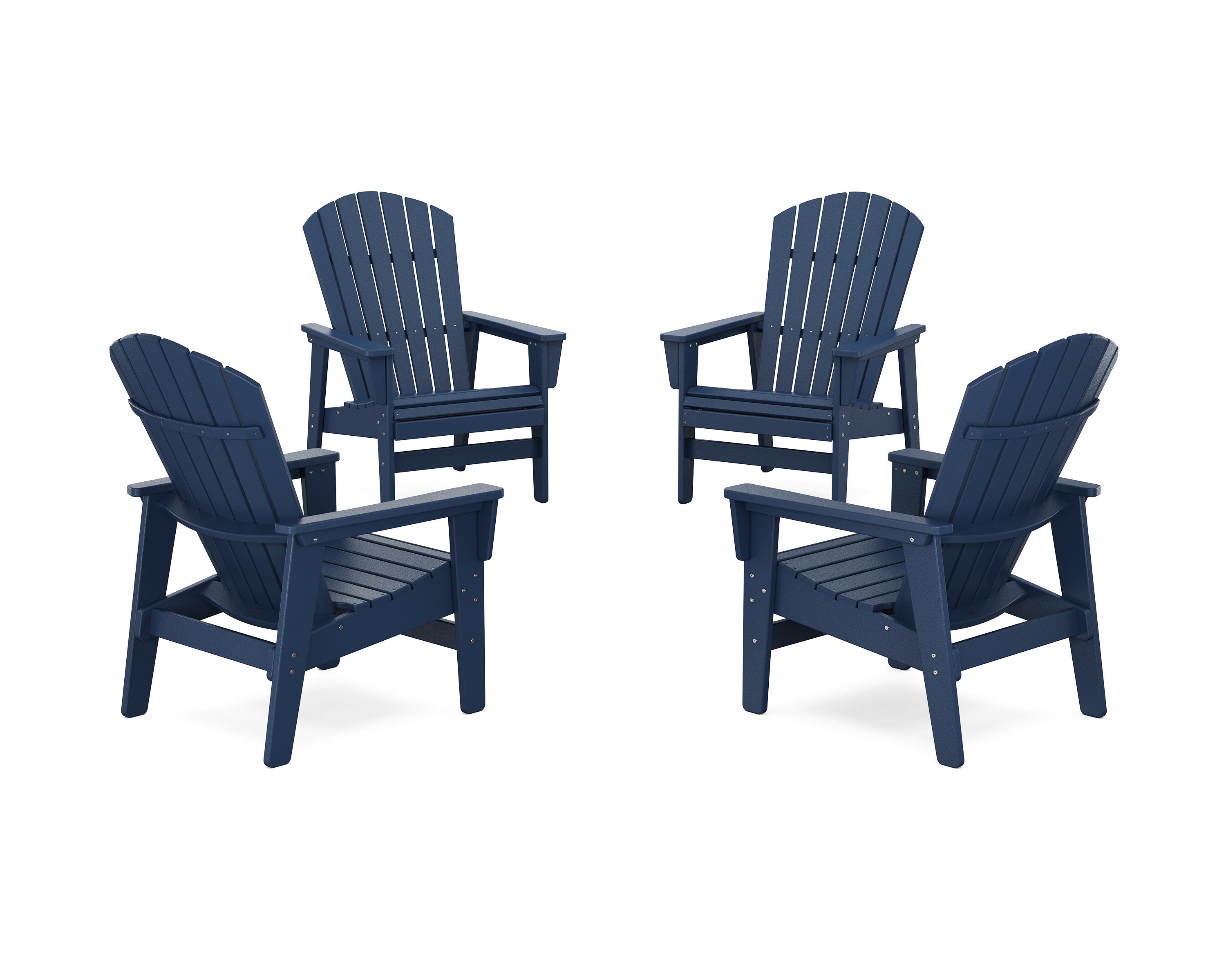 4-Piece Nautical Grand Upright Adirondack Chair Conversation Set