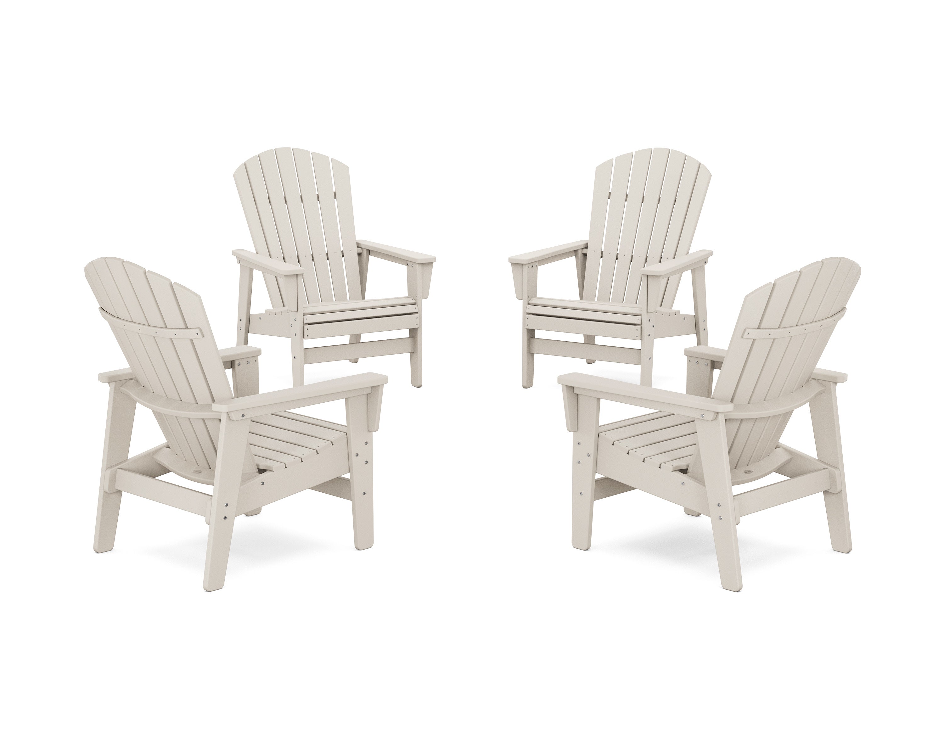 4-Piece Nautical Grand Upright Adirondack Chair Conversation Set
