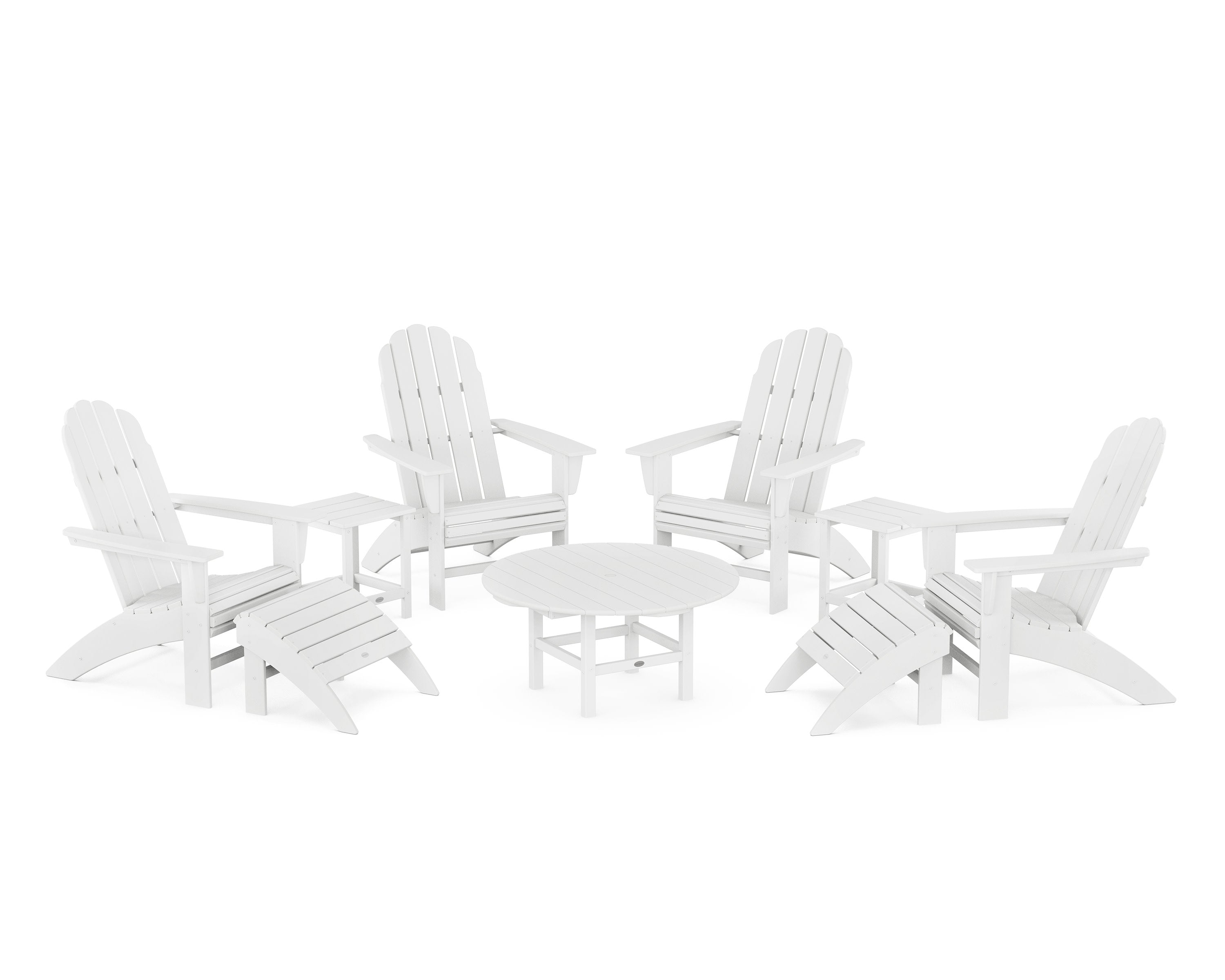 Vineyard Curveback Adirondack Chair 9-Piece Conversation Set
