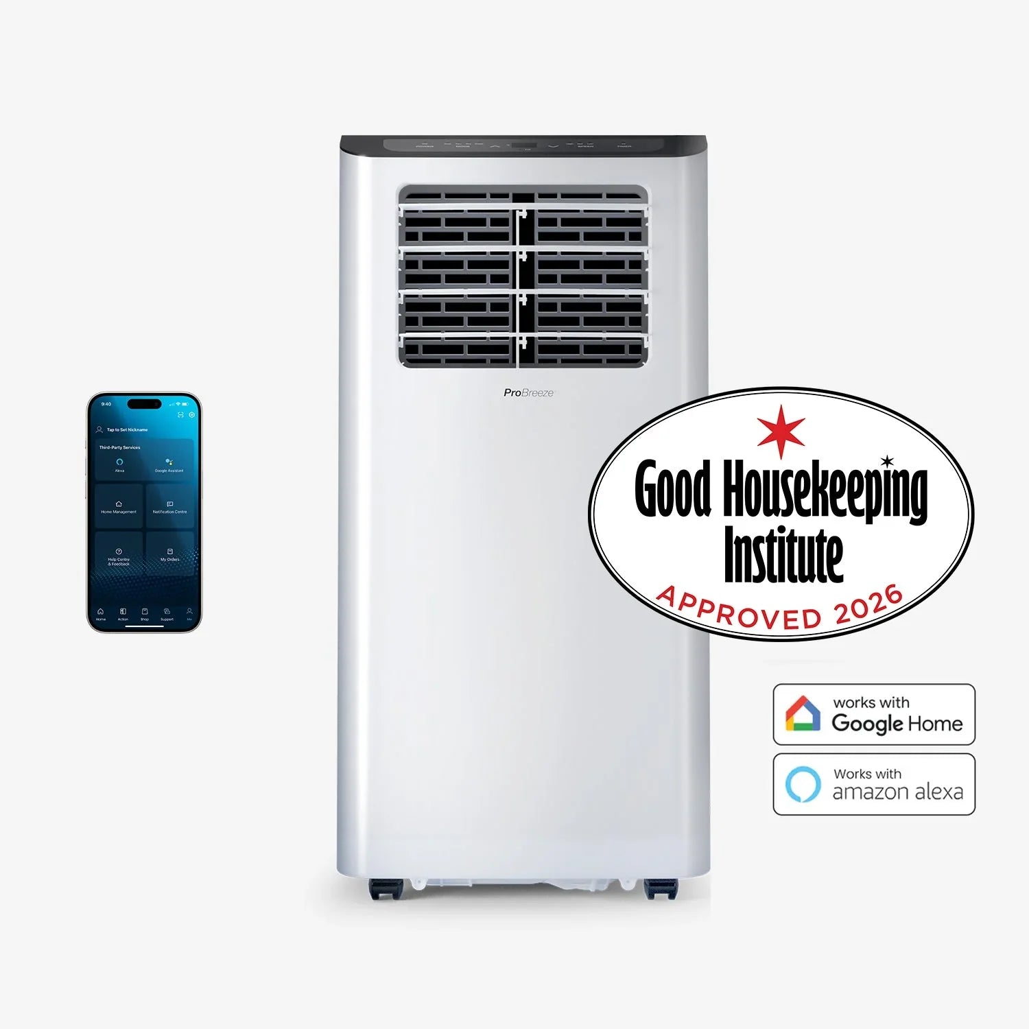 12,000 BTU 3-in-1 Portable Air Conditioner with Dehumidification Function - Smart Wifi App