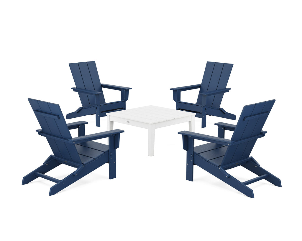 5-Piece Modern Studio Folding Adirondack Chair Conversation Group