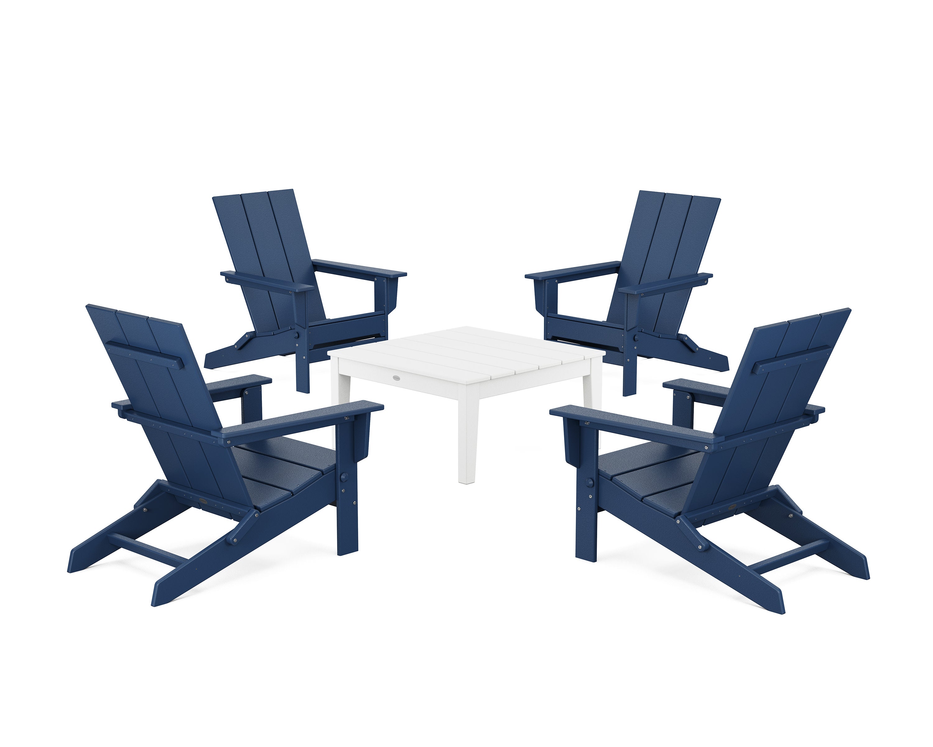 5-Piece Modern Studio Folding Adirondack Chair Conversation Group