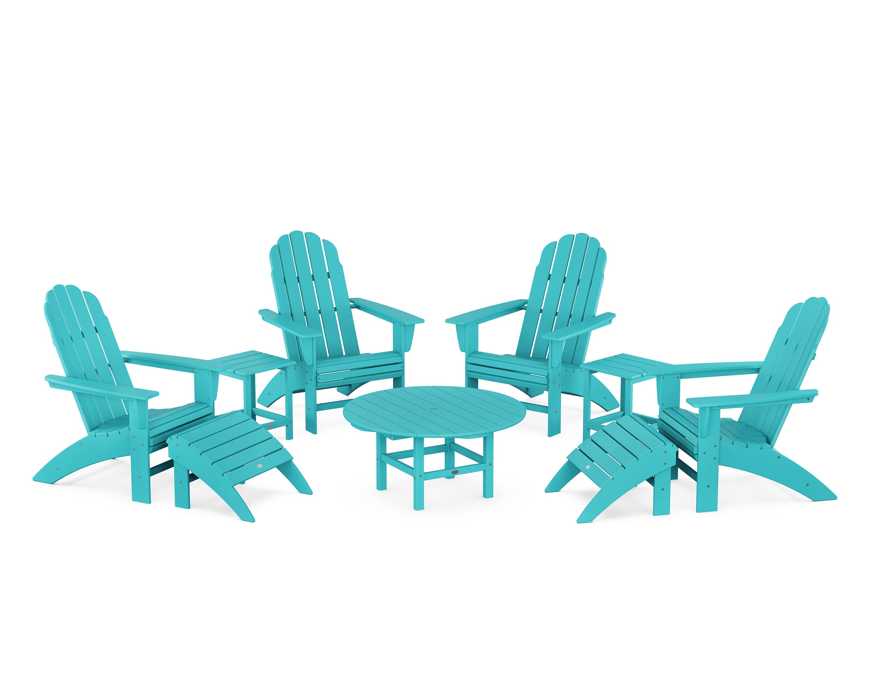 Vineyard Curveback Adirondack Chair 9-Piece Conversation Set