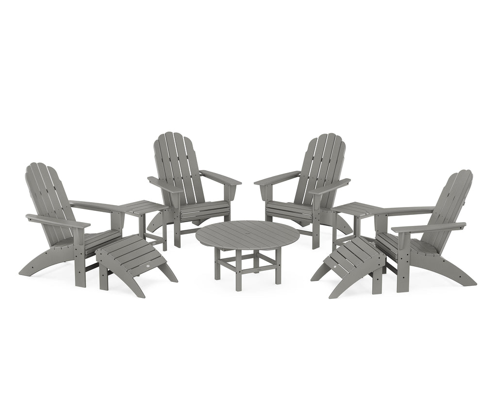 Vineyard Curveback Adirondack Chair 9-Piece Conversation Set