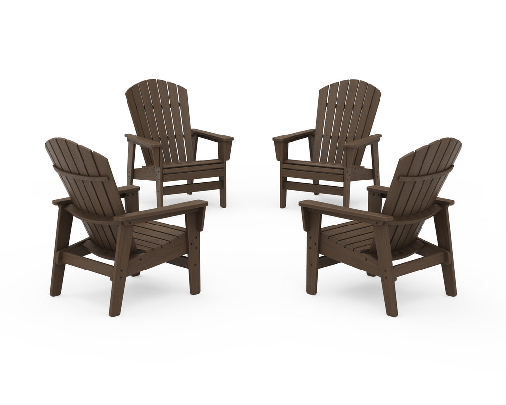 4-Piece Nautical Grand Upright Adirondack Chair Conversation Set