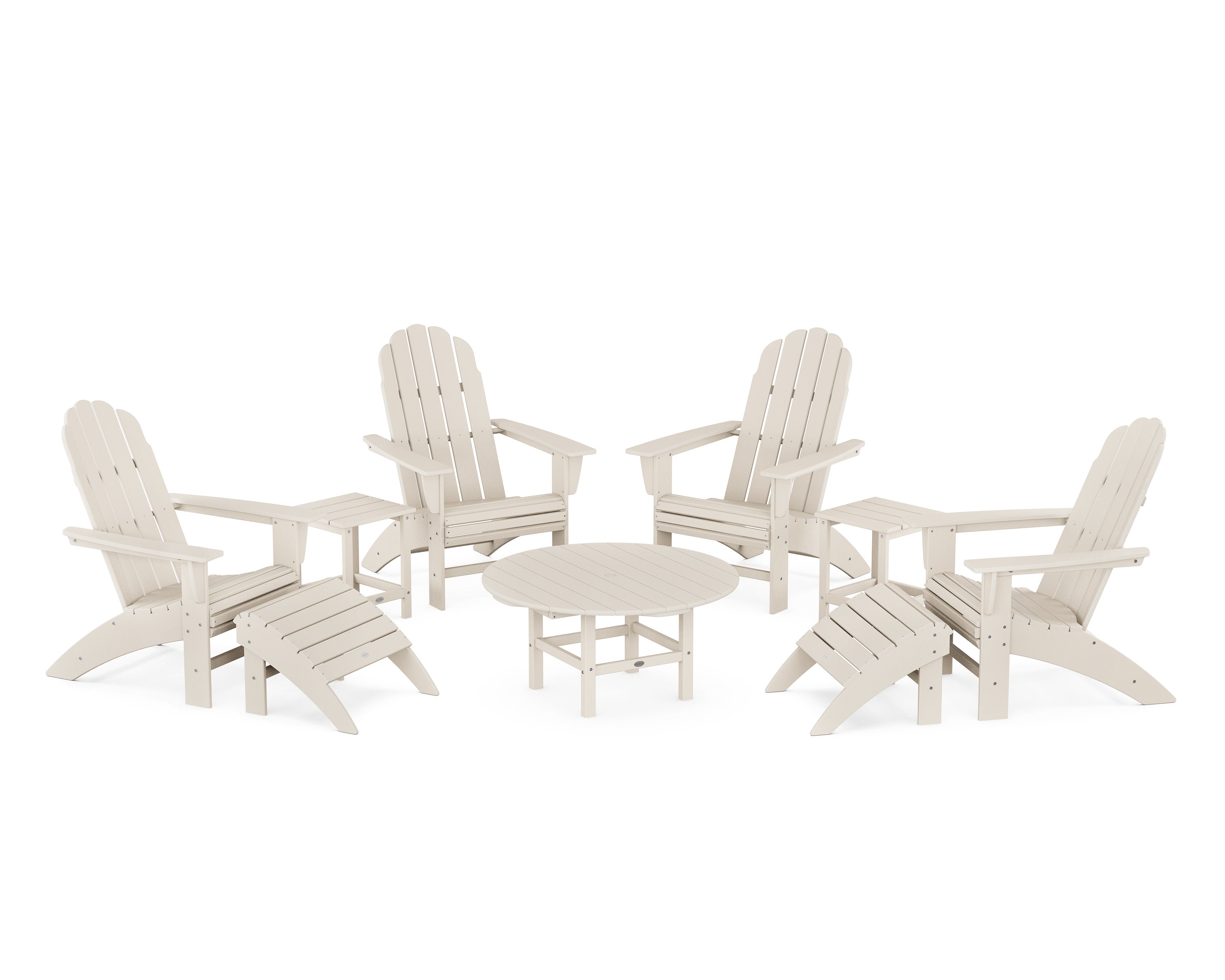 Vineyard Curveback Adirondack Chair 9-Piece Conversation Set